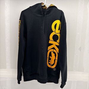 Marc Ecko Unltd Large Hip Hop Hoodie Y2K Pullover Black And Yellow READ